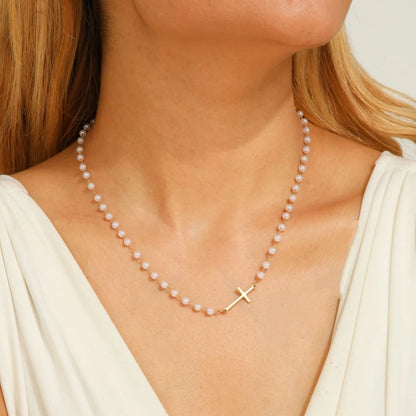 Cross & Pearl Necklace