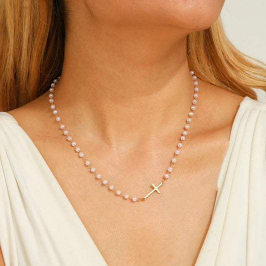 Cross & Pearl Necklace