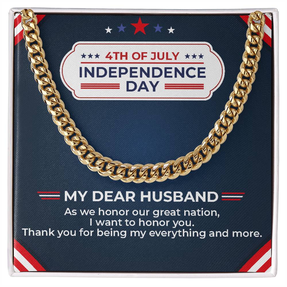 To My Dear Husband - Independence Day Necklace Set