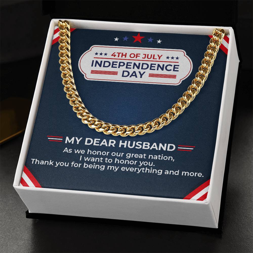 To My Dear Husband - Independence Day Necklace Set