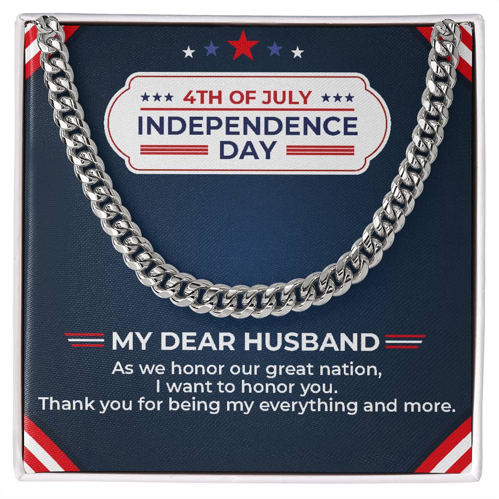 To My Dear Husband - Independence Day Necklace Set