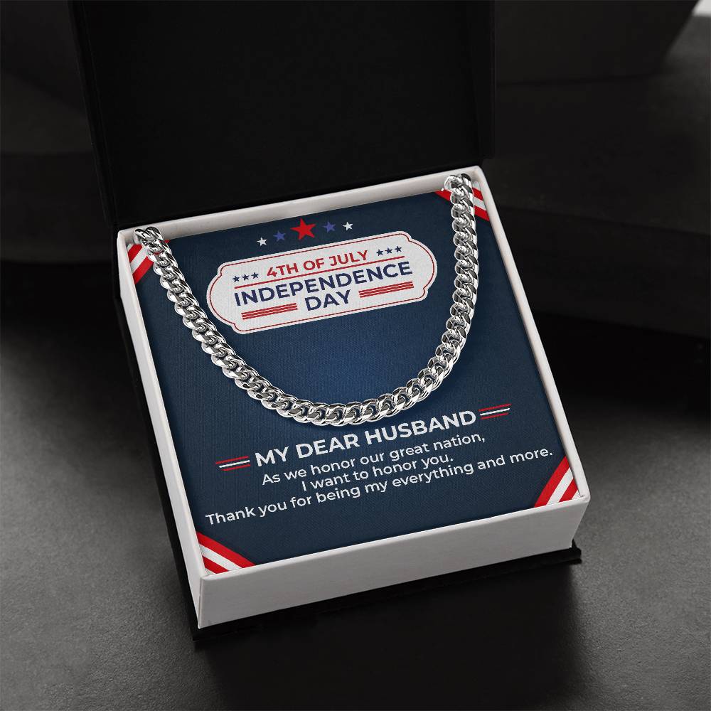 To My Dear Husband - Independence Day Necklace Set