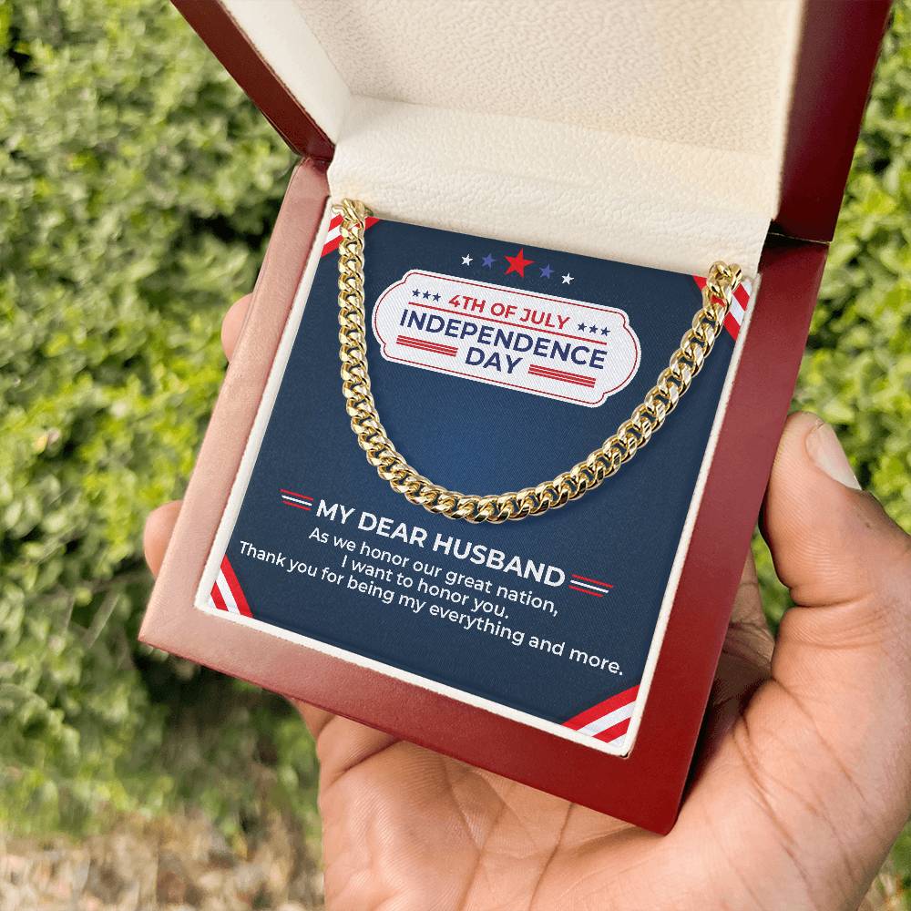 To My Dear Husband - Independence Day Necklace Set