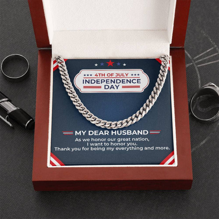 To My Dear Husband - Independence Day Necklace Set