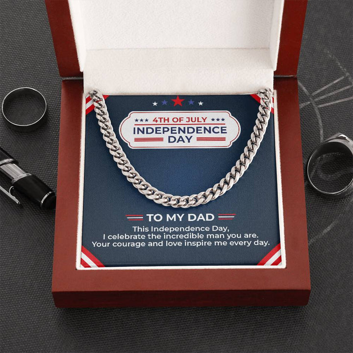 To My Dad - Independence Day Necklace Set