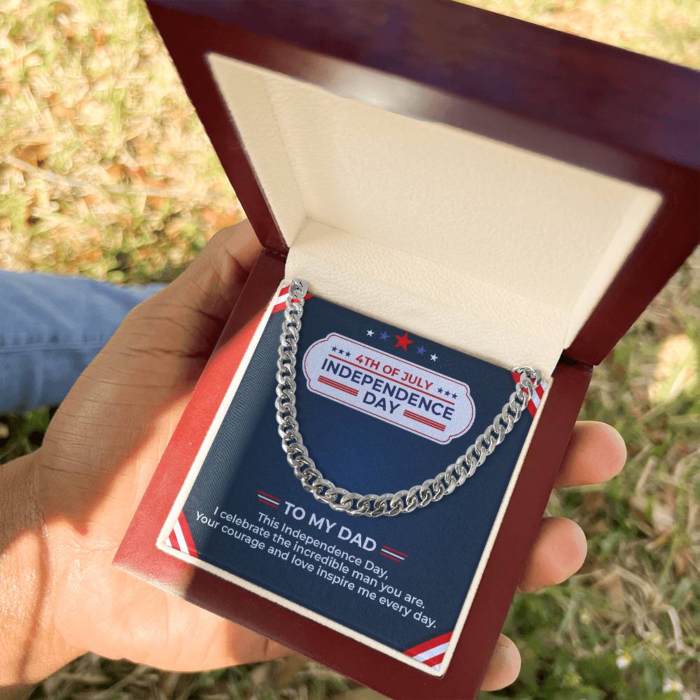 To My Dad - Independence Day Necklace Set