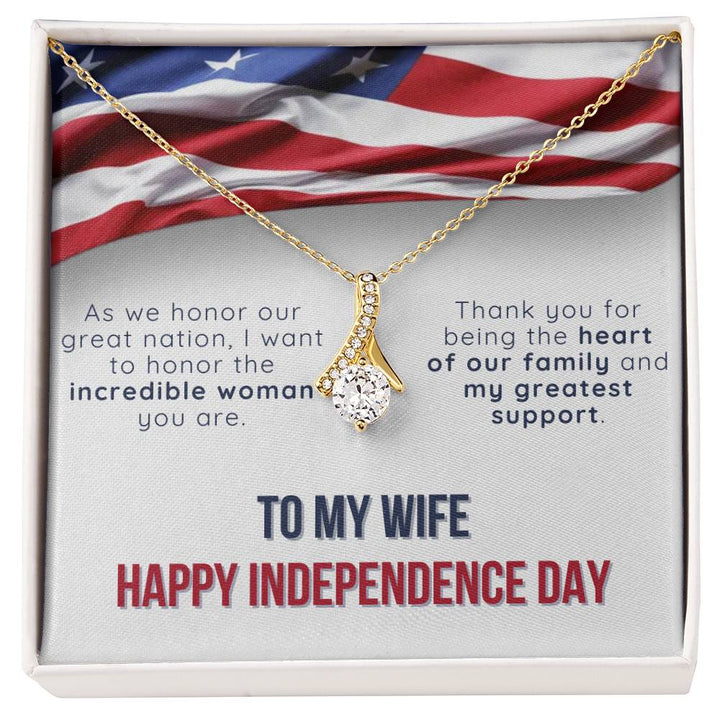 To My Wife - Independence Day Necklace Set