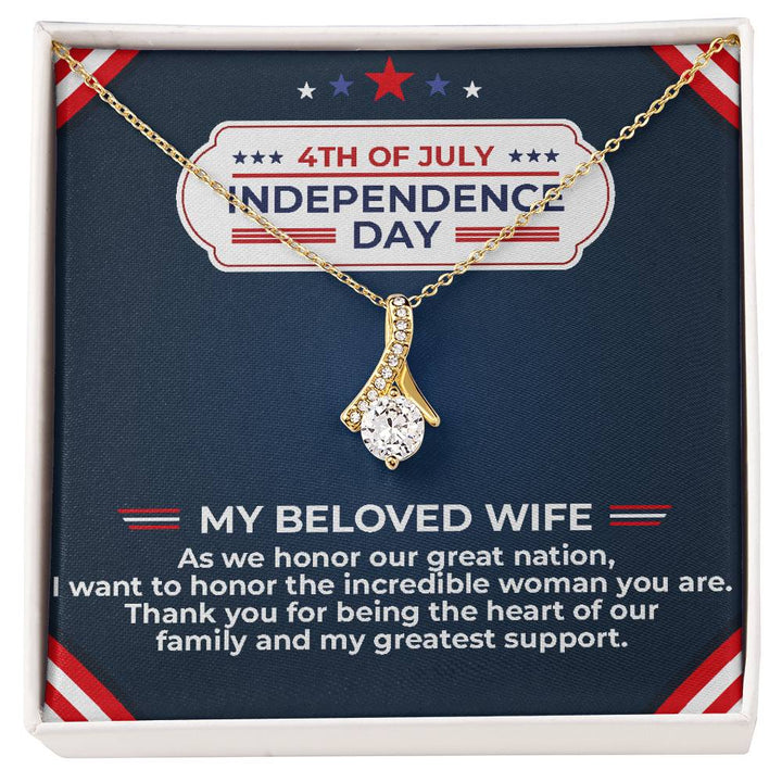 To My Beloved Wife - Independence Day Necklace Set