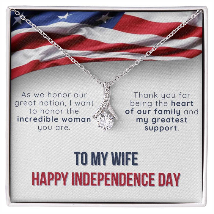 To My Wife - Independence Day Necklace Set