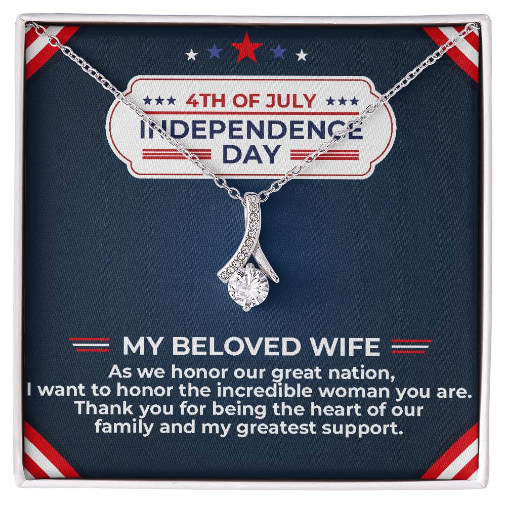 To My Beloved Wife - Independence Day Necklace Set