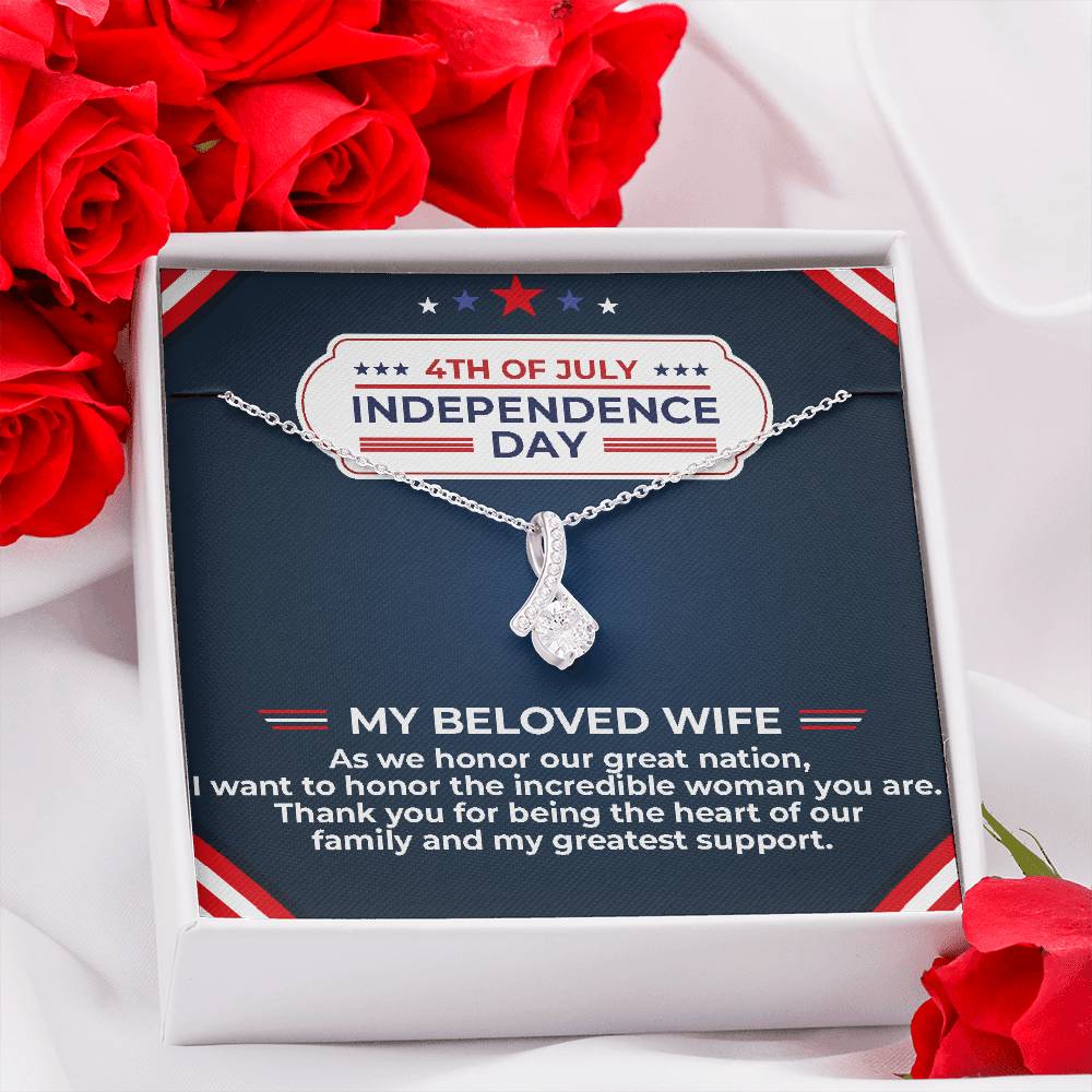 To My Beloved Wife - Independence Day Necklace Set