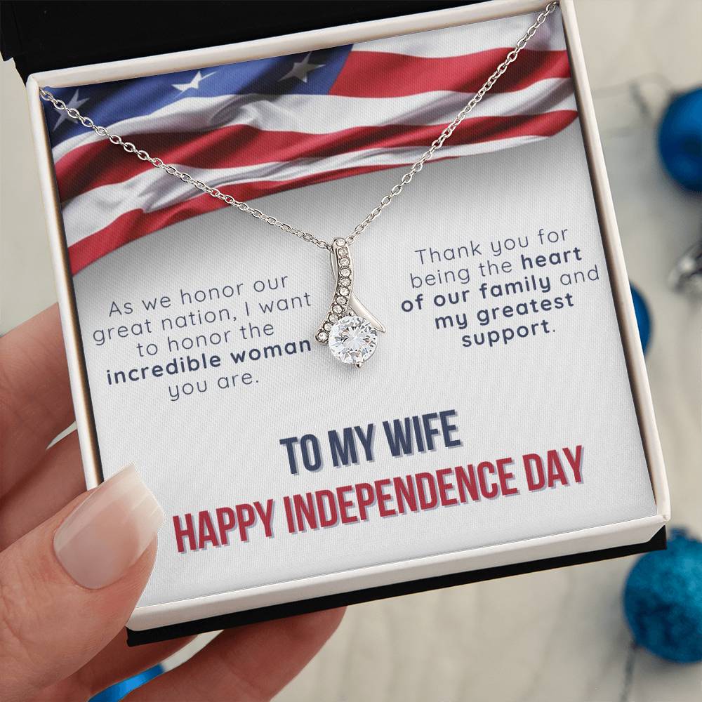 To My Wife - Independence Day Necklace Set