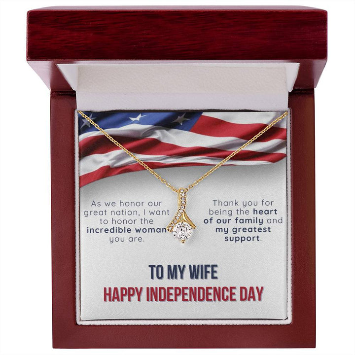 To My Wife - Independence Day Necklace Set