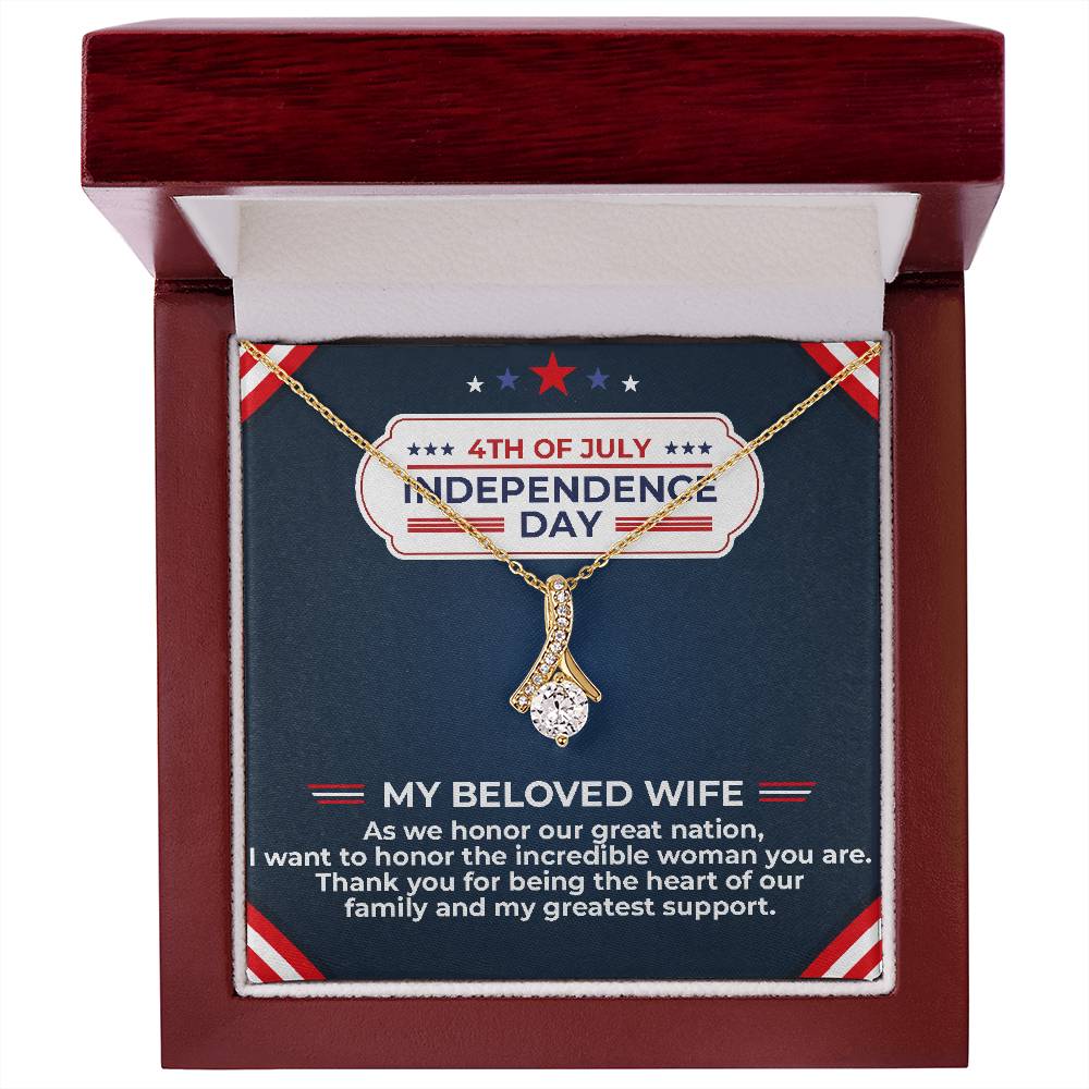 To My Beloved Wife - Independence Day Necklace Set