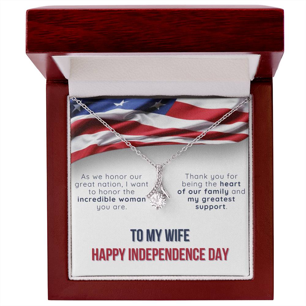 To My Wife - Independence Day Necklace Set