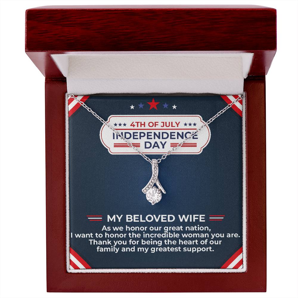 To My Beloved Wife - Independence Day Necklace Set