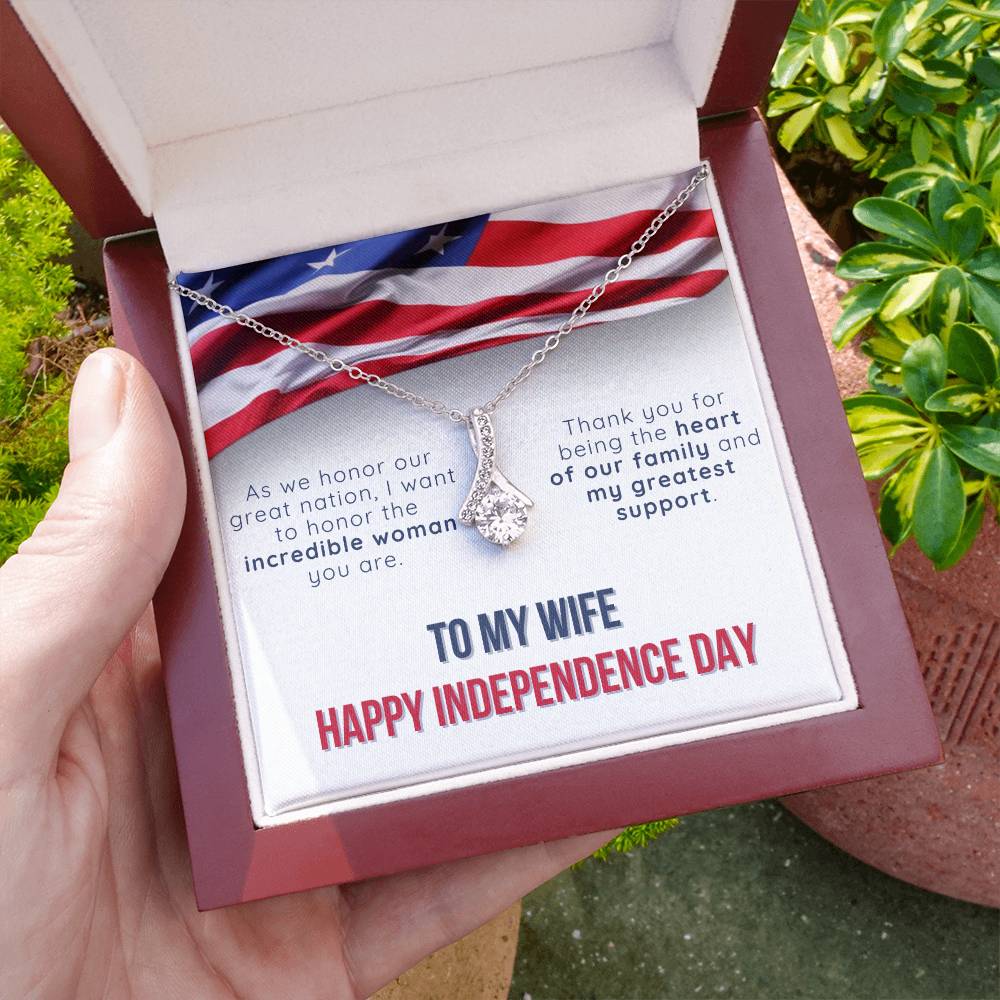 To My Wife - Independence Day Necklace Set