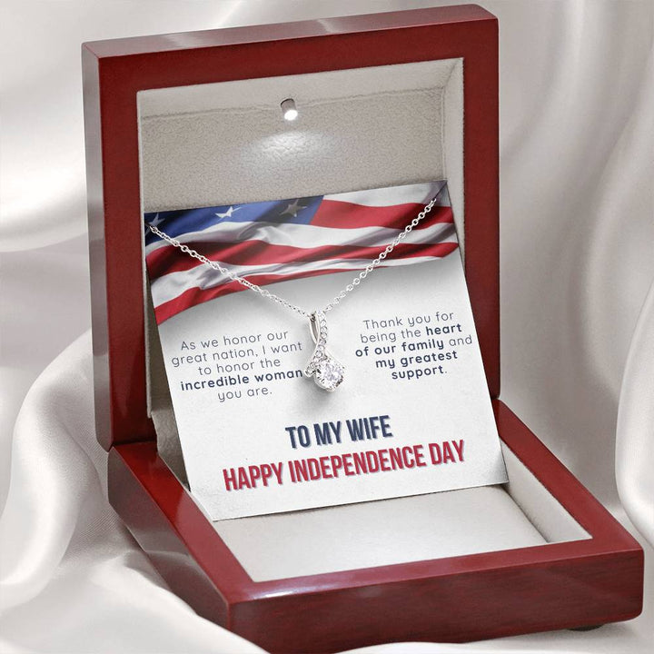 To My Wife - Independence Day Necklace Set