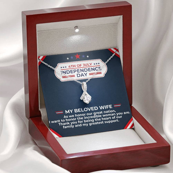 To My Beloved Wife - Independence Day Necklace Set