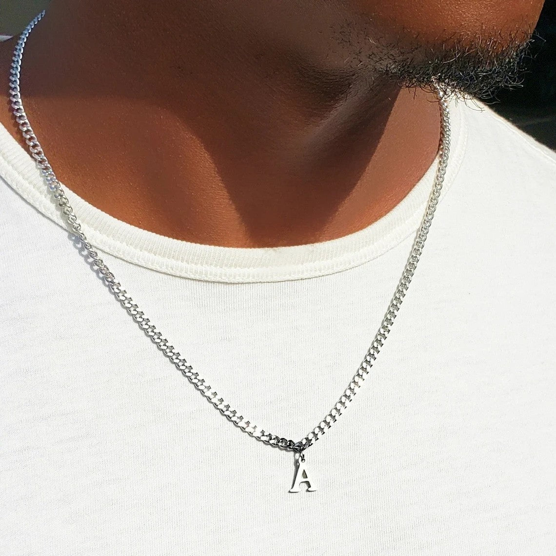 Initial Necklace for Him