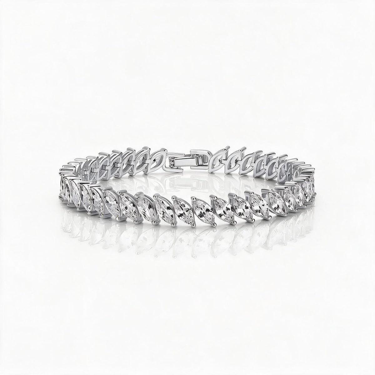 Solene 14K-Gold Plated Marquise Tennis Bracelet