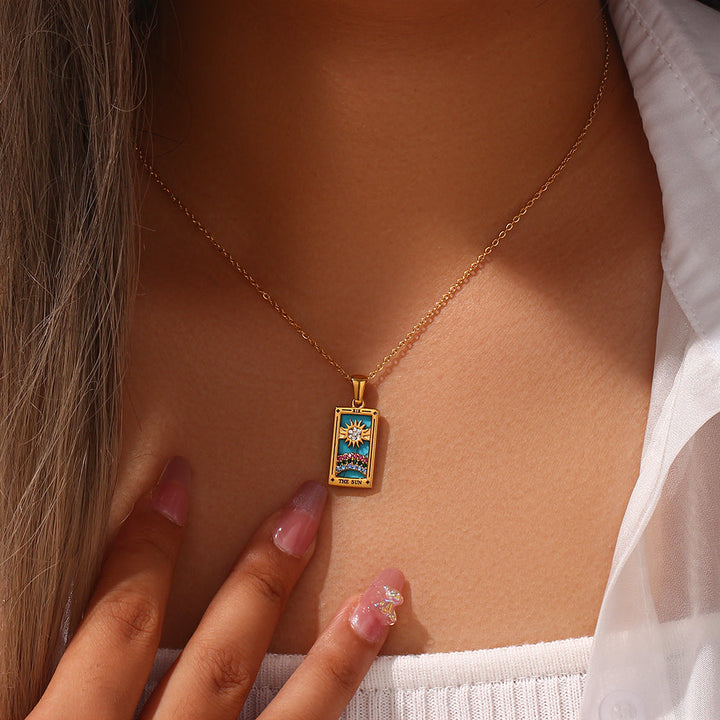 The Sun - Tarot Reading Card Necklace