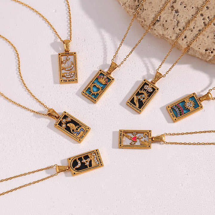 The Wheel - Tarot Reading Card Necklace